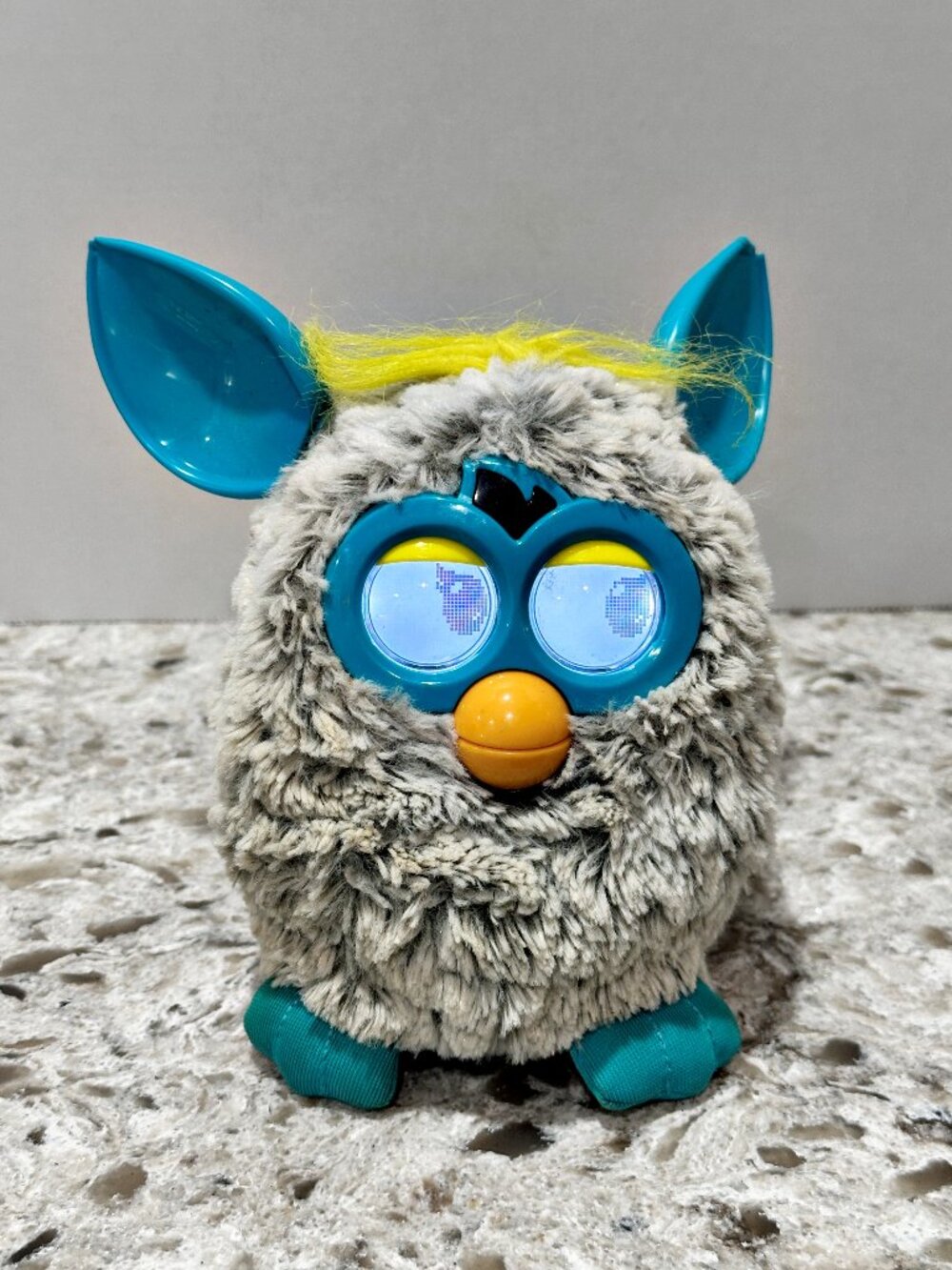 Furby Boom Rain Cloud 2012 Hasbro Grey and Teal Blue Interactive Talking WORKS!